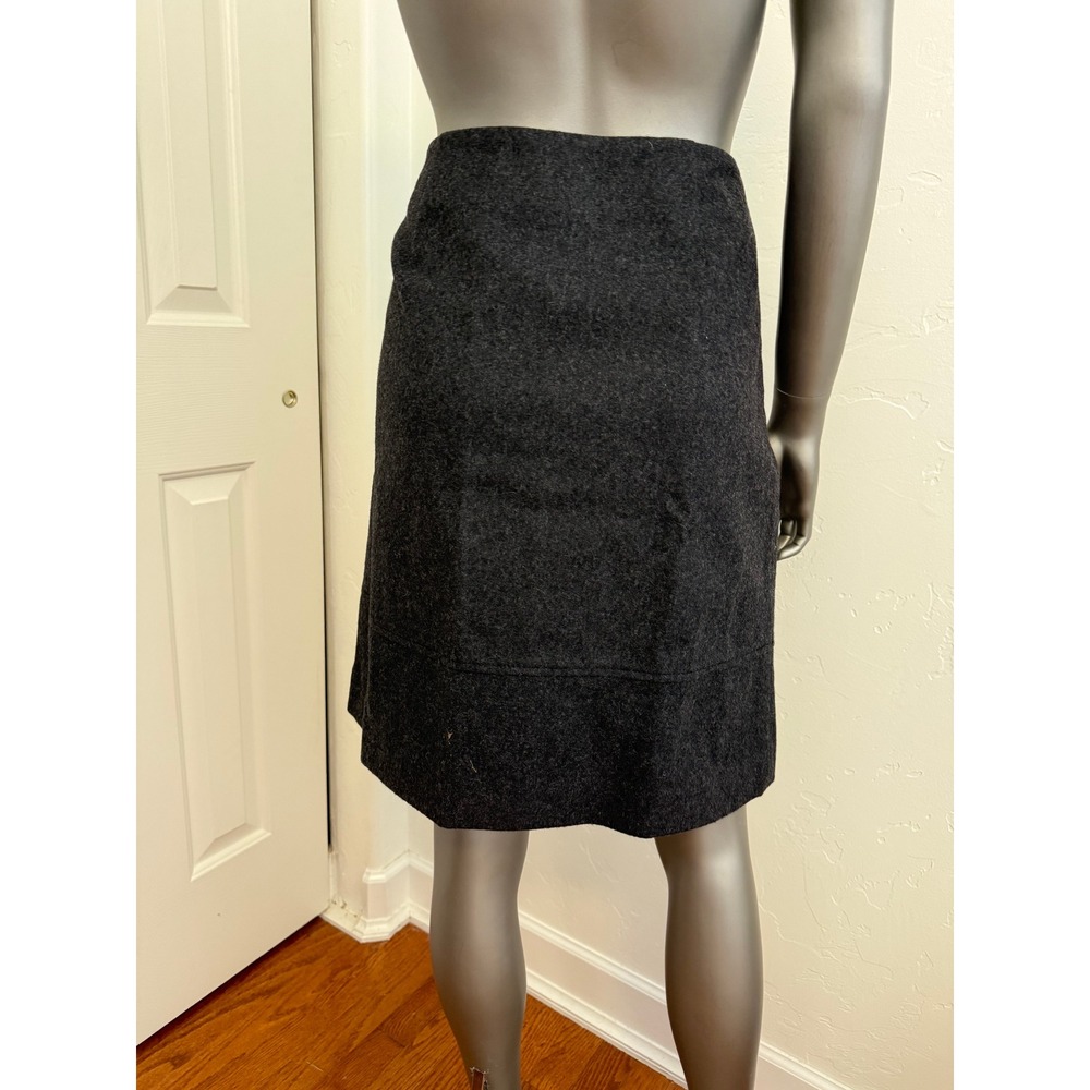 Vintage 90's J. Crew Charcoal Gray A-Line Wool Pencil Skirt made in Hong‎ Kong 6 - Picture 3 of 7
